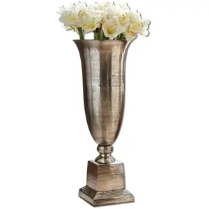 LOBERON Vase Belfort, argenté vieilli (87cm) pas cher