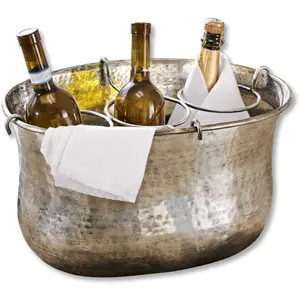 Comparateur de prix : LOBERON Seau à champagne Montgomery, argenté vieilli (27 x 40 x 24cm)