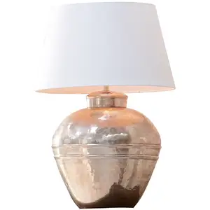 LOBERON Lampe à poser Madison, crème/argenté vieilli (58cm) pas cher