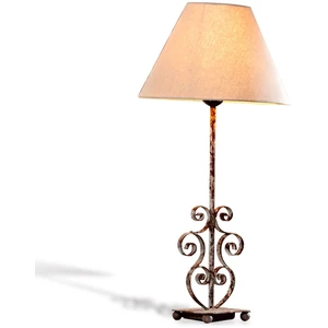 LOBERON Lampe à poser Clamart, lin/marron vieilli (56cm) pas cher