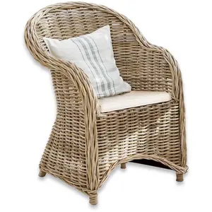 LOBERON Fauteuil Margate, marron/crème (75 x 65 x 90cm)