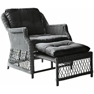 LOBERON Fauteuil Howe, gris/noir (70 x 85 x 85cm)