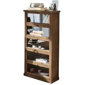 LOBERON Commode Houghton, marron (26 x 60 x 117cm) pas cher