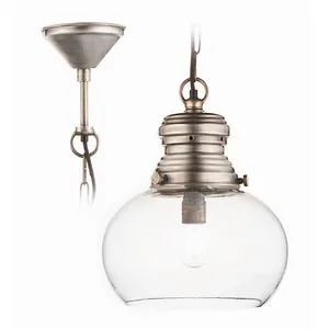 LOBERON Suspension Jule, argenté vieilli/transparent (36cm) pas cher