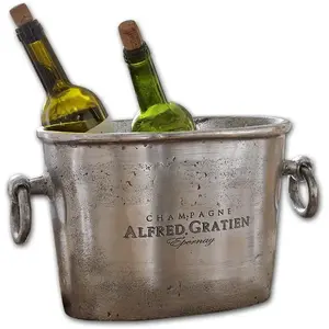 Comparateur de prix : Loberon Seau à champagne Alfred, argenté (16 x 31 x 21cm)