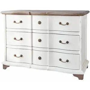 LOBERON Commode Aiguillon, crème/marron (55 x 120 x 85cm)