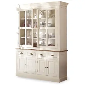 LOBERON Buffet Morningside, blanc vieilli (45 x 150 x 210cm)