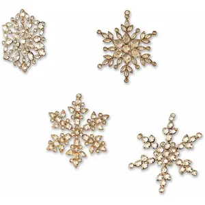 Loberon Lot de 4 décorations de Noël Gaillon, or (0.5 x 12.5 x 12.5cm) pas cher