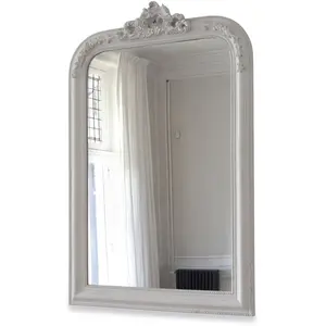 LOBERON Miroir Aubais, blanc vieilli (5 x 74 x 112cm) pas cher