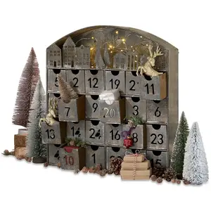 Loberon Calendrier de l’Avent Léran, gris (8 x 45 x 47cm) pas cher