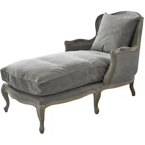 LOBERON Méridienne Muel, gris/marron (78 x 152 x 93cm)Vendu parloberon