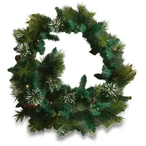 Comparateur de prix : Loberon Guirlande Derval - H env. 180 cm - Pommes de pin - Coton - Fer - décorations de Noël - Vert