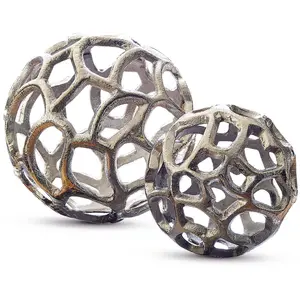 Comparateur de prix : LOBERON Lot de 2 décorations Venay, argenté (15cm)