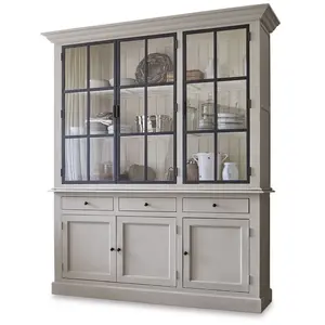 LOBERON Buffet Thilot, gris/noir (50 x 200 x 230cm) pas cher