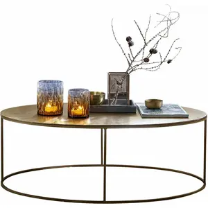 LOBERON Table basse Leron, or vieilli (61 x 104 x 36cm) pas cher