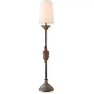 LOBERON Lampe à poser Caylus, blanc/marron (80cm) pas cher