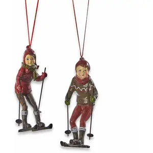 Comparateur de prix : LOBERON Lot de 2 figurines Gulbin, rouge vieilli/marron vieilli (7.5 x 7 x 13cm)