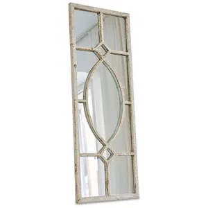 LOBERON Miroir Millery, blanc vieilli (2 x 33 x 90cm)