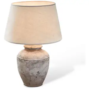 LOBERON Lampe à poser Mosnay, beige/gris vieilli (58cm) pas cher