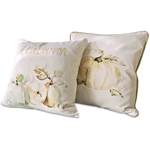 LOBERON Lot de 2 housses de coussins Laubard, blanc (40 x 40cm) pas cher