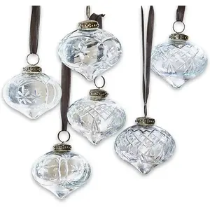 Loberon Lot de 6 décorations de Noël Cheshire, transparent (8cm) pas cher