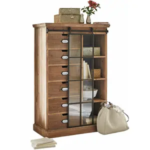 LOBERON Commode Finegand, marron vieilli (39.5 x 82 x 123cm)