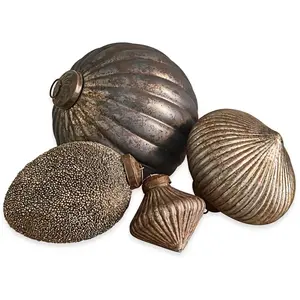 Loberon Lot de 4 décorations de Noël Janine, marron vieilli (11 x 11 x 12cm) pas cher