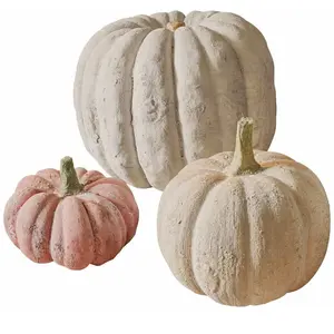 LOBERON Lot de 3 citrouilles Pumpkin, multicolore (26.5 x 26.5 x 21cm) pas cher