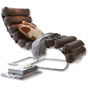LOBERON Fauteuil Davyss, marron foncé (120 x 64 x 85cm)