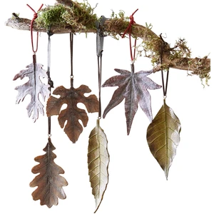 Comparateur de prix : LOBERON Lot de 6 feuilles décoratives Merel, marron (1 x 5 x 16.5cm)