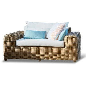 LOBERON Fauteuil Camas, marron/crème (126 x 156 x 65cm)