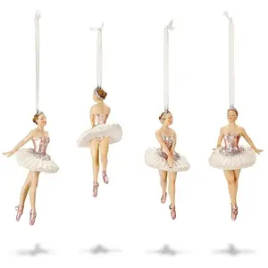 Comparateur de prix : LOBERON Lot de 4 figurines Tadley, blanc/rose (6 x 6 x 13.5cm)