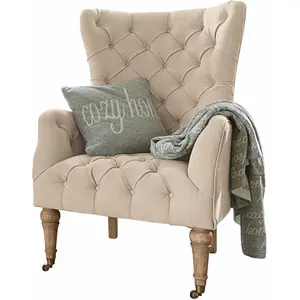 LOBERON Fauteuil Migré, lin (89 x 86 x 120cm)