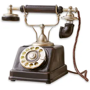 LOBERON Téléphone décoratif Upavon, noir (20 x 25 x 25cm)