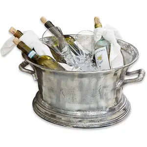 Comparateur de prix : Loberon Seau à champagne Cerisé, argenté vieilli (36 x 47 x 23cm)