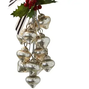 Loberon Décorations de Noël Sassey - Ø env. 2.5 cm - argenté Vieilli pas cher