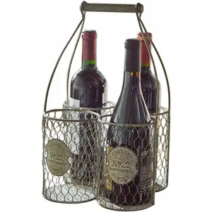 LOBERON Panier à bouteilles Alexandre, gris (22 x 22 x 36cm) pas cher