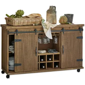 LOBERON Commode Grasse, marron vieilli (41 x 123 x 75cm)