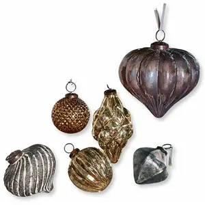 Loberon Lot de 6 décorations de Noël Alva, bleu pas cher