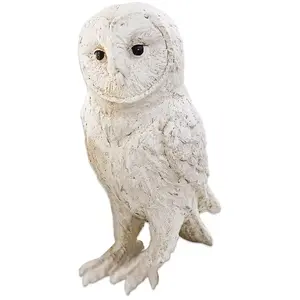 LOBERON Chouette décorative Heriette, blanc (13 x 17 x 30.5cm) pas cher