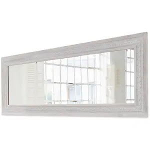LOBERON Miroir Milanu, blanc vieilli (2 x 60 x 160cm) pas cher