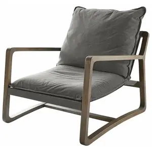 Fauteuil Jowna, gris/marron (95 x 76 x 67cm)