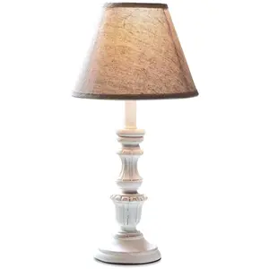 LOBERON Lampe à poser Créteil, marron/blanc vieilli (40.5cm) pas cher