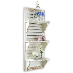 Loberon Étagère murale Morclerey, blanc vieilli (15 x 31 x 81cm)
