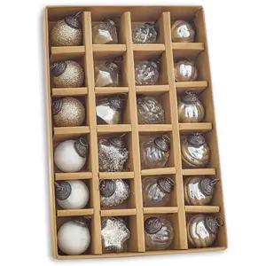 Loberon Lot de 24 boules de Noël Sanary, argenté (3cm) pas cher