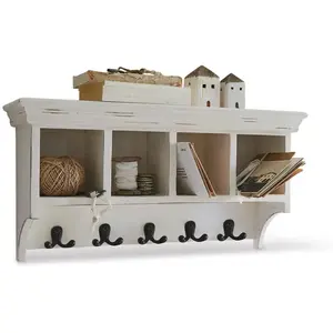 Loberon Portemanteau Gualado, blanc vieilli (15 x 60 x 30cm)