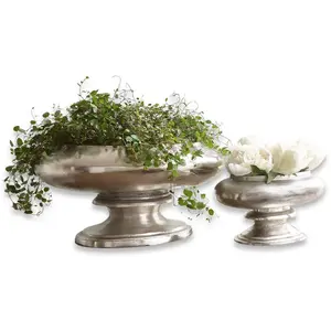 LOBERON Lot de 2 vases Loyère, argenté (24 x 48 x 35cm) pas cher
