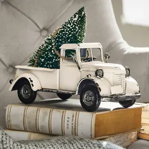 LOBERON Camionnette décorative Formis, blanc (13.5 x 31.5 x 20.5cm) pas cher
