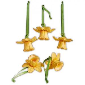 Lot de 5 décorations à suspendre Lozere, jaune (7 x 8 x 6cm)Vendu parloberon