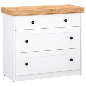 Comparateur de prix : HOMESTYLE4U Commode Chêne Blanc - Bois Massif